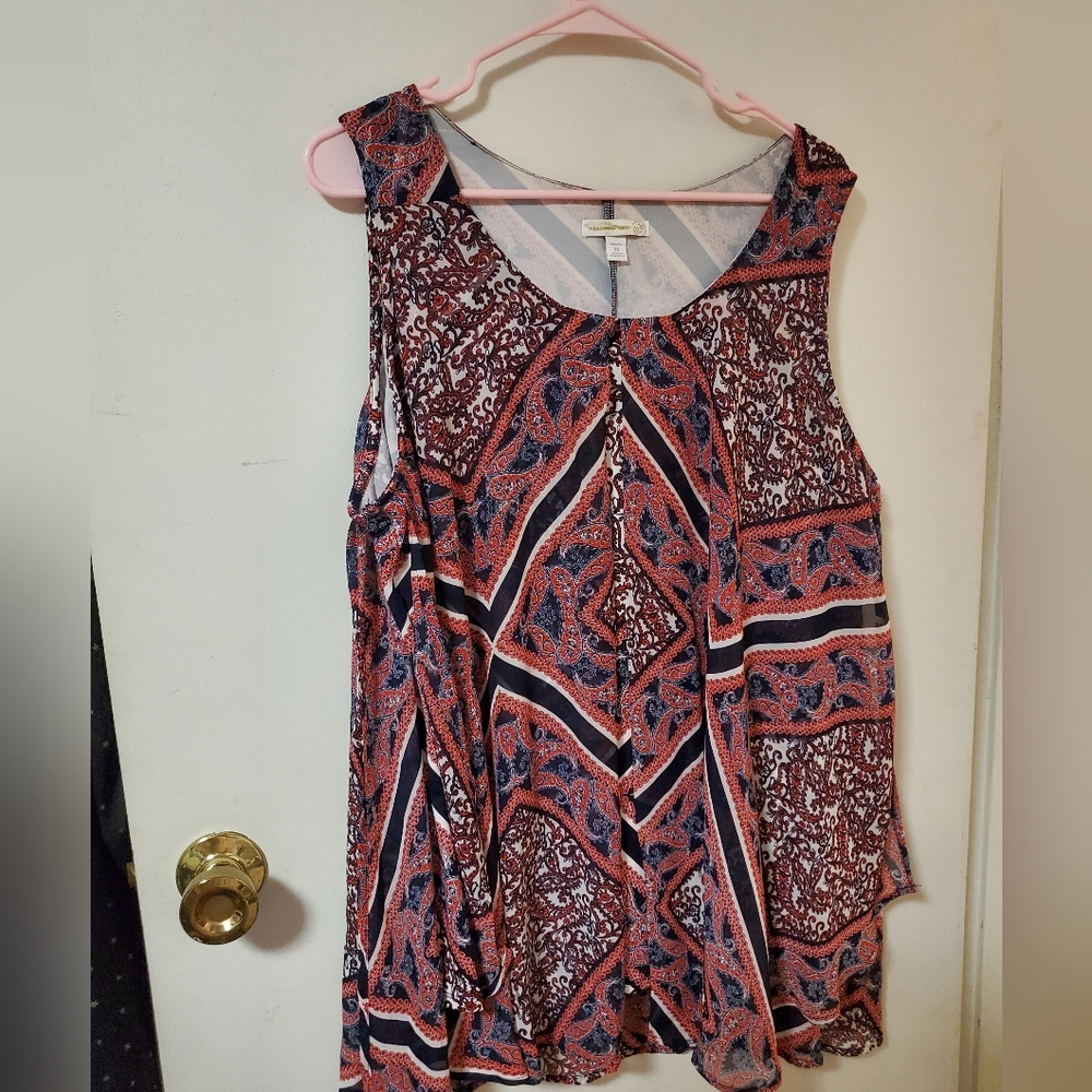 Plus Size Flowy Bandana Top